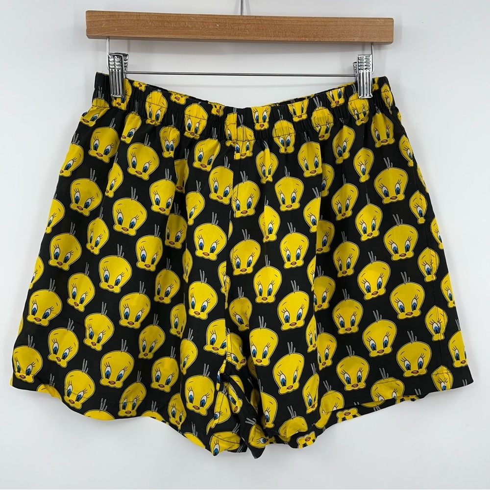 NWT 90s Vintage Tweety Looney Tunes 100% Silk 0919 Men's Boxer Shorts Toons - Picture 2 of 11